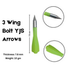 Light Gray Junxing YJS-7 Crossbow 3Wing Bolt Arrows Set Of 12 Pieces JUNXING