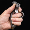 Dark Slate Gray Spiked Brass Knuckles 404C Stainless Steel Slingshot MARKSMAN