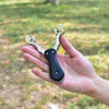 Tan Three Card Black Alloy Folding Slingshot INDIAN SLINGSHOT