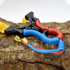 Rosy Brown Alloy Flat Leather Wolverine Clip Fiber Optic Point Slingshot Bundle-free Outdoor Sports Precision Slingshot INDIAN SLINGSHOT