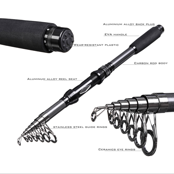 Black Fishing Rod Luya Fishing Tackle Fishing Kit – INDIAN SLINGSHOT