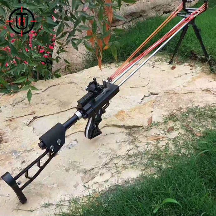 Powerful Flymar Slingshot Rifle With Mechanical Aiming Convenient