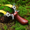 Dark Green High Quality Stainless Steel Wood Pattern Slingshot For Outdoor Shooting INDIAN SLINGSHOT