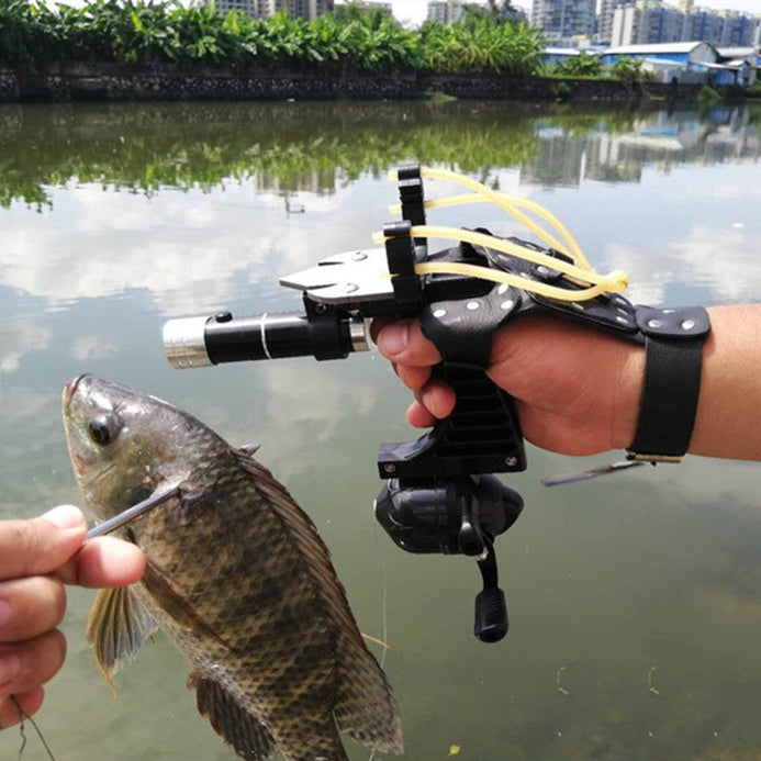 Powerful Black Outdoor Fishing Slingshot With Flash Light Combo Set Sl –  INDIAN SLINGSHOT