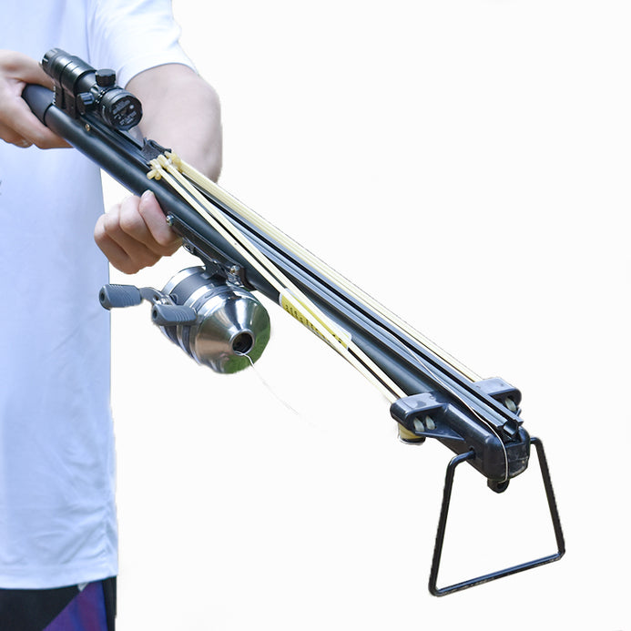 New Retractable Long Rod Slingshot Outdoor Target Shooting Fishing