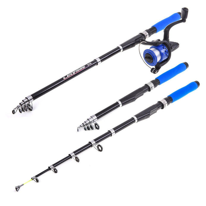 Blue EVA Sea Rod Set 2.1 Meters Beginner Fishing Rod Fishing Bag
