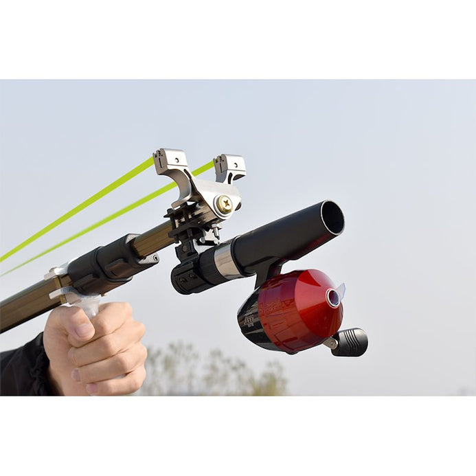 New Retractable Long Rod Slingshot Outdoor Target Shooting Fishing  Slingshot Rifle Precision Shooting